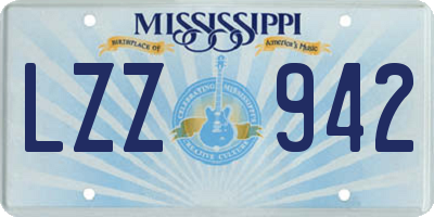MS license plate LZZ942