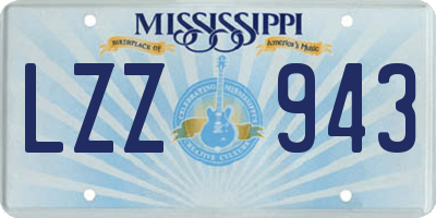 MS license plate LZZ943