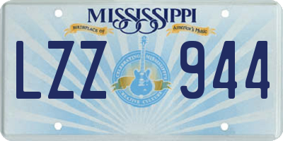 MS license plate LZZ944