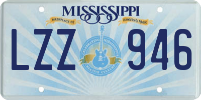 MS license plate LZZ946