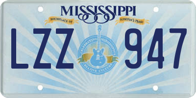 MS license plate LZZ947