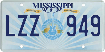 MS license plate LZZ949