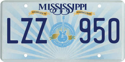MS license plate LZZ950