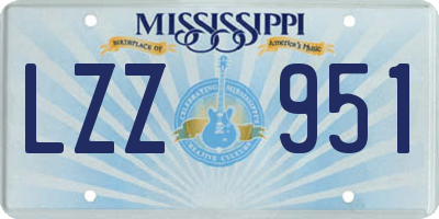 MS license plate LZZ951