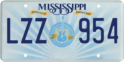 MS license plate LZZ954