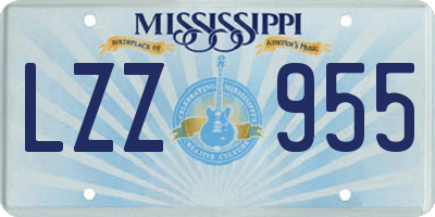 MS license plate LZZ955