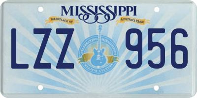 MS license plate LZZ956