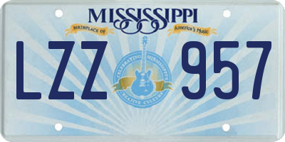 MS license plate LZZ957