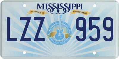MS license plate LZZ959