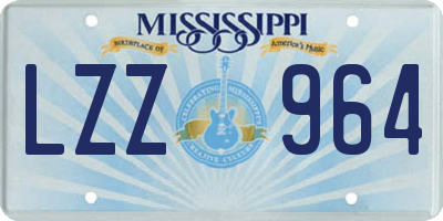 MS license plate LZZ964