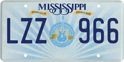 MS license plate LZZ966