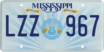 MS license plate LZZ967