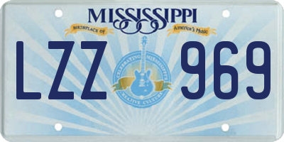 MS license plate LZZ969