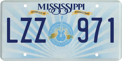 MS license plate LZZ971