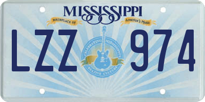 MS license plate LZZ974