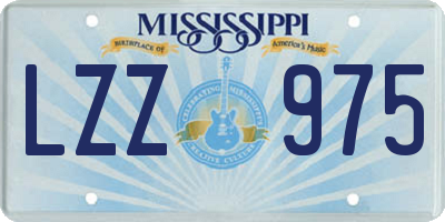MS license plate LZZ975