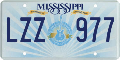 MS license plate LZZ977