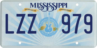MS license plate LZZ979