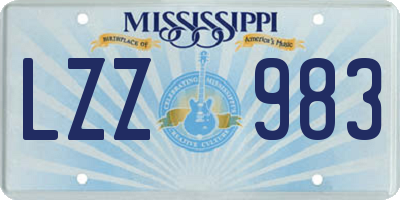 MS license plate LZZ983