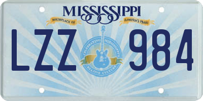 MS license plate LZZ984