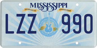 MS license plate LZZ990