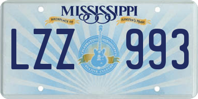 MS license plate LZZ993