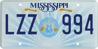 MS license plate LZZ994