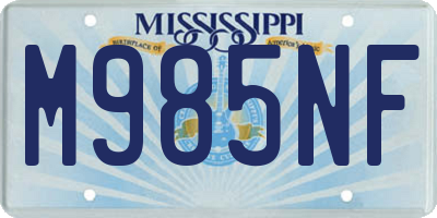 MS license plate M985NF