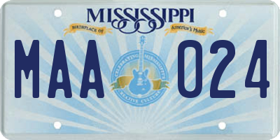 MS license plate MAA024