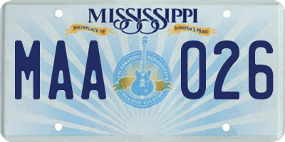 MS license plate MAA026