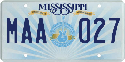 MS license plate MAA027
