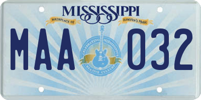MS license plate MAA032