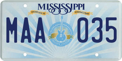 MS license plate MAA035