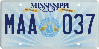 MS license plate MAA037