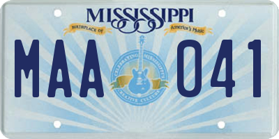 MS license plate MAA041