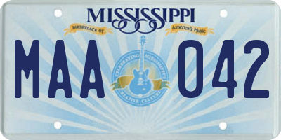 MS license plate MAA042