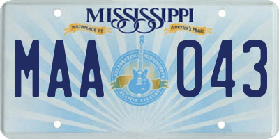 MS license plate MAA043