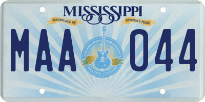 MS license plate MAA044
