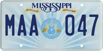 MS license plate MAA047