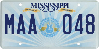 MS license plate MAA048
