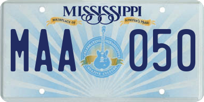 MS license plate MAA050