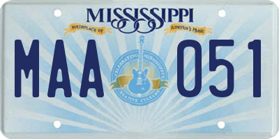 MS license plate MAA051
