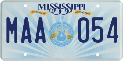 MS license plate MAA054