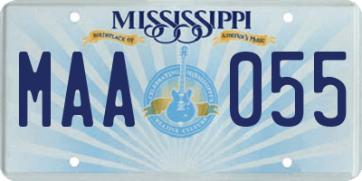 MS license plate MAA055