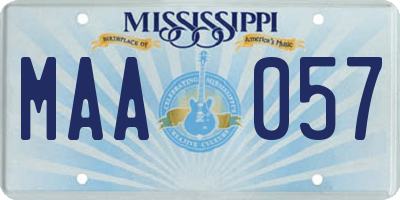 MS license plate MAA057