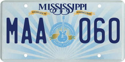 MS license plate MAA060