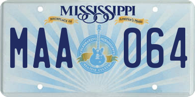 MS license plate MAA064