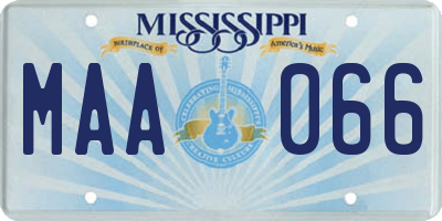 MS license plate MAA066