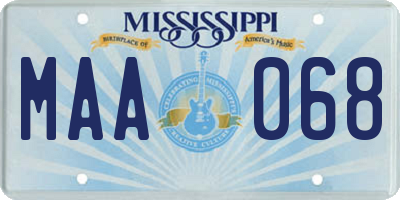 MS license plate MAA068