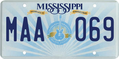 MS license plate MAA069